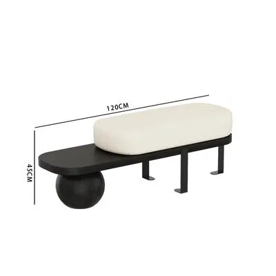 tabouret nordique en bois massif pour chaussures et repos - vue 13 sur 27