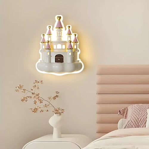 applique murale led château de dessin animé pour chambre fille protection yeux bébé - vue 4 sur 7