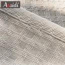 Voilage aspect lin a carreaux pour fenetre salon