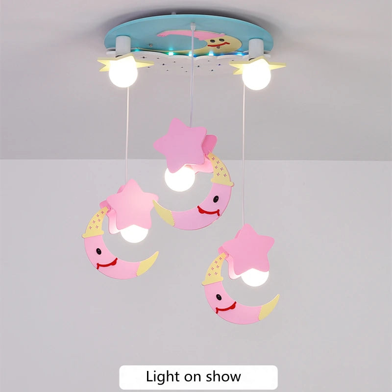 plafonnier lune kawaii pour chambre fille design scandinave moderne - vue 5 sur 8