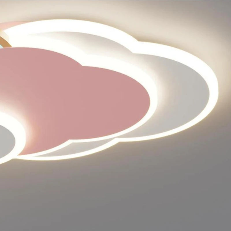 plafonnier nuage arc-en-ciel romantique pour princesse avec télécommande en option - vue 6 sur 8