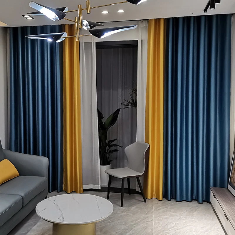 Rideau style nordique moderne occultant plissé salon chambre - vue 12 sur 13