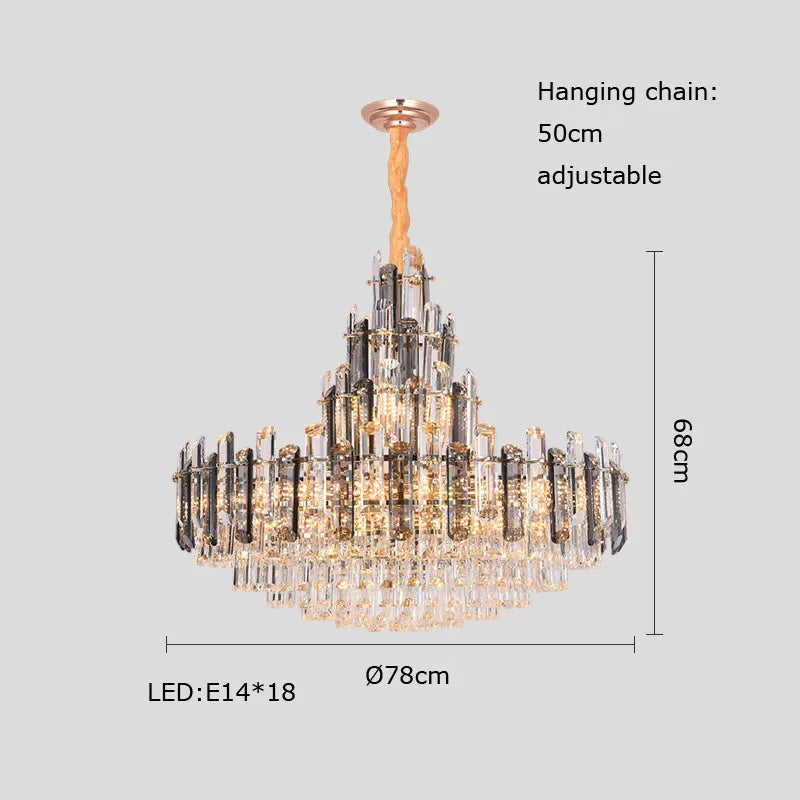 lustre suspendu en cristal à intensité variable design moderne - vue 7 sur 11
