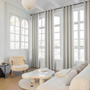 Rideau occultant extra long style lin moderne salon