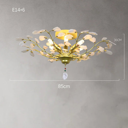 lustre led en agate naturelle idéal pour décoration romantique - vue 12 sur 15