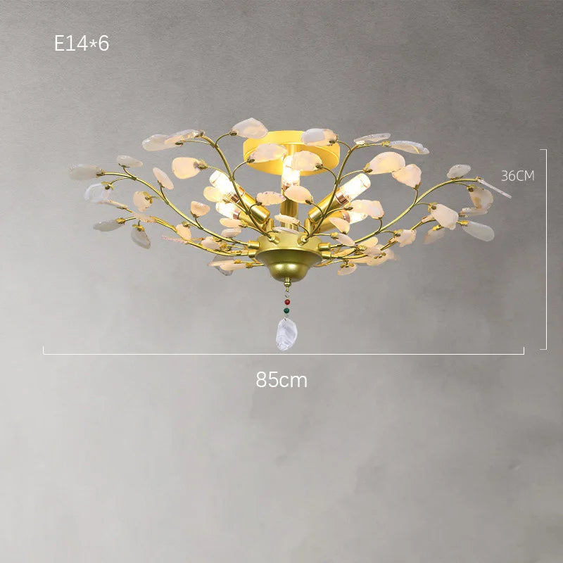 lustre led en agate naturelle idéal pour décoration romantique - vue 11 sur 15