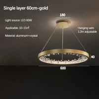 lustre en cristal design luxe avec éclairage led