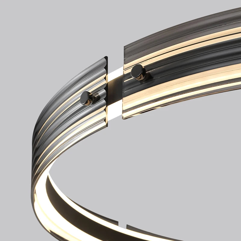 lustre circulaire en verre créatif pour un éclairage design - vue 5 sur 8