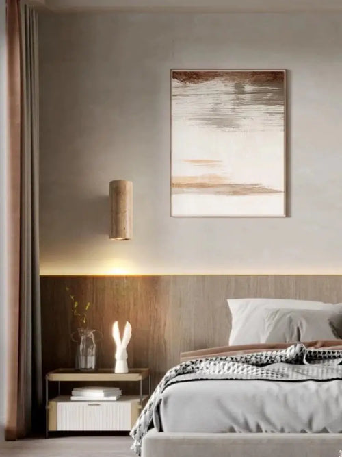applique murale en marbre wabi sabi à led pour décoration intérieure - vue 2 sur 10