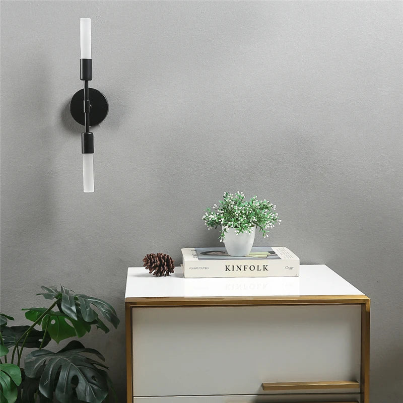 applique murale modernes minimalistes en verre 2 têtes - vue 6 sur 8