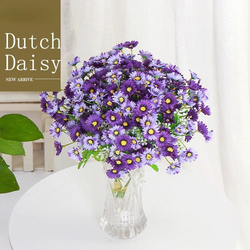 bouquet de marguerites en soie pour décoration florale artificielle - vue 2 sur 10