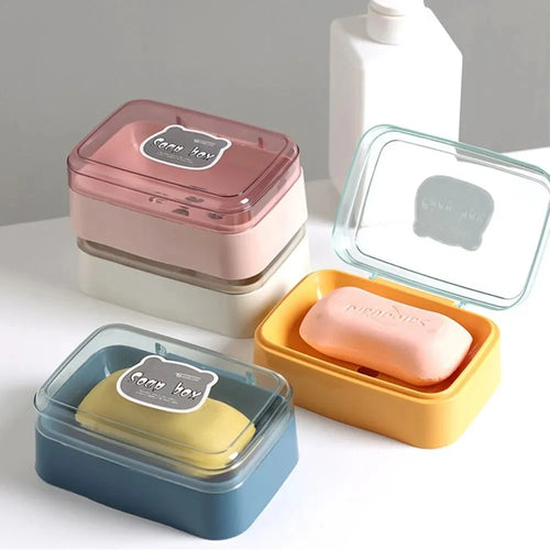 porte-savon avec couvercle pour savon sec et voyage - vue 2 sur 7