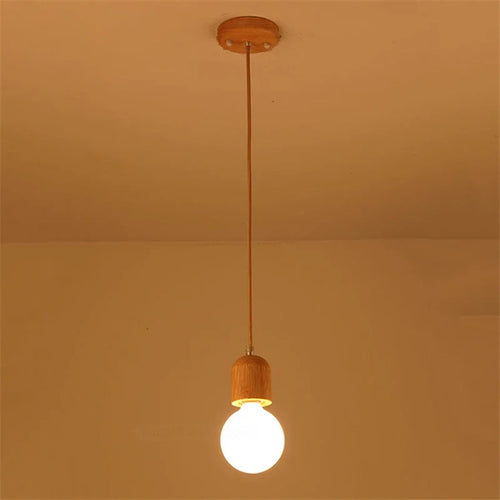suspension vintage en bois de chêne design moderne - vue 14 sur 15