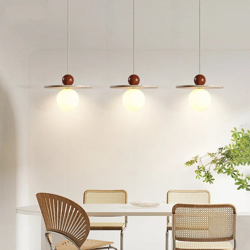 High Quality Cave Stone Hanging Light Glass Ball Ceiling Pendant Lamp Suspension Chandelier for Kitchen Island  Bedroom - vue 6 sur 7