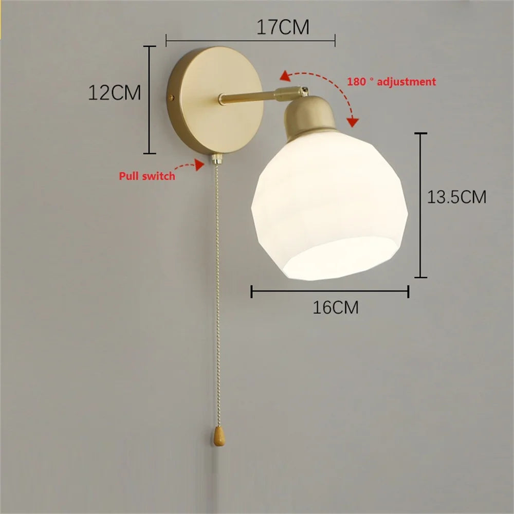 applique murale nordique à led en métal et verre réglable - vue 10 sur 11