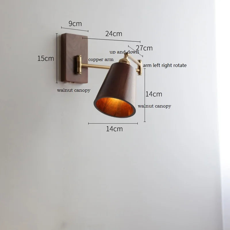 Applique murale LED en bois de frêne et de noyer - vue 12 sur 23