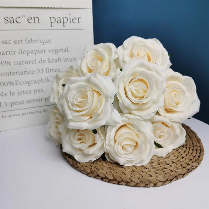 bouquet de roses artificielles pour mariage et décoration intérieure - vue 12 sur 30