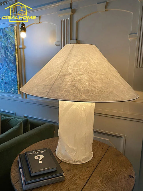 lampadaire japonais wabi-sabi en papier minimaliste moderne design élégant - vue 2 sur 8
