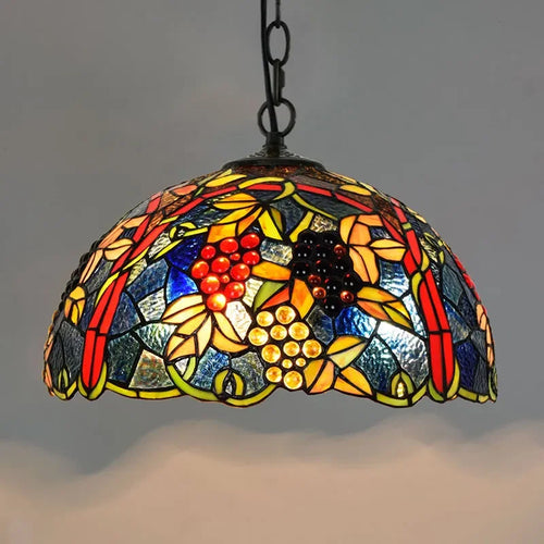 Lustre en verre coloré Tiffany rétro européen - vue 26 sur 29