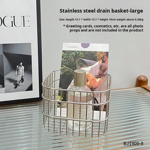 panier de rangement carré en acier inoxydable pour organiser votre intérieur - vue 6 sur 8