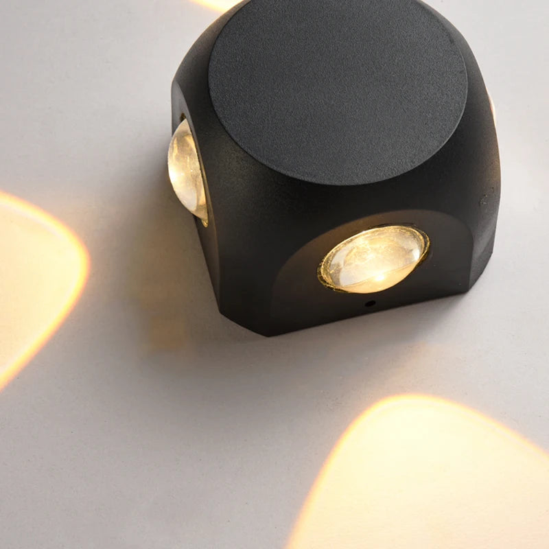 applique murale led hémisphère quatre côtés pour extérieur et balcon - vue 5 sur 8