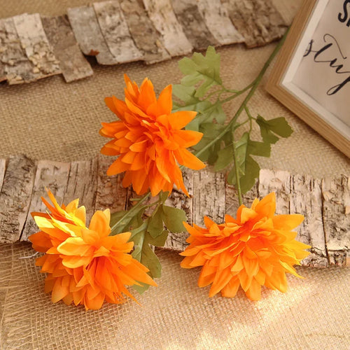 lot de 4 branches de dahlia artificielles en soie décoratives - vue 7 sur 7
