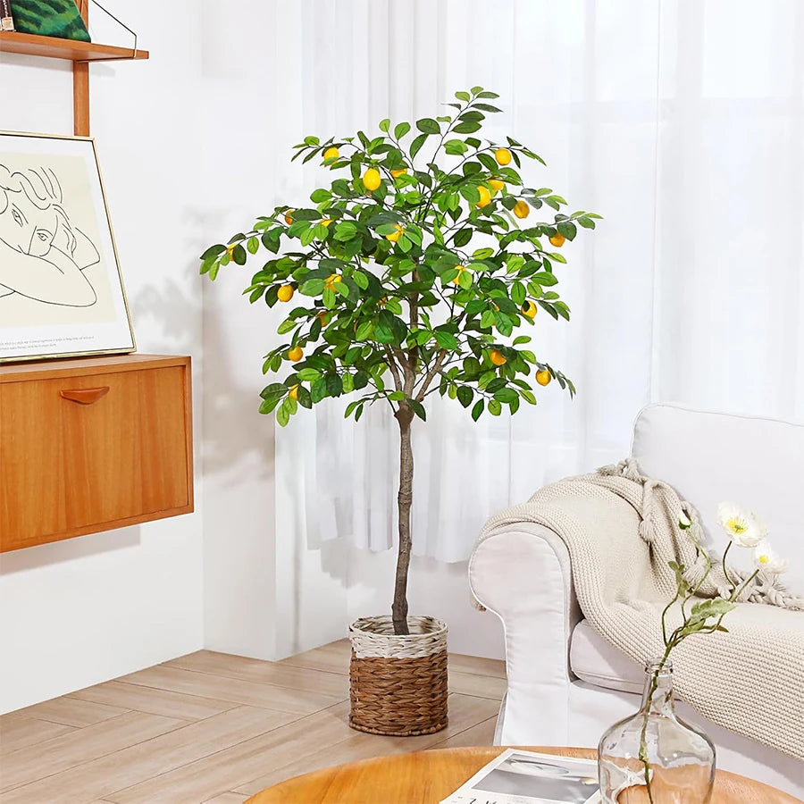 citronnier artificiel avec fruits pour décoration intérieure et jardin - vue 3 sur 8