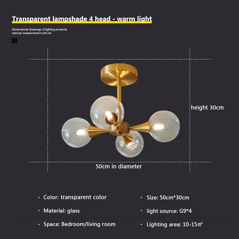 lustre nordique en verre blanc pour éclairage intérieur - vue 18 sur 23
