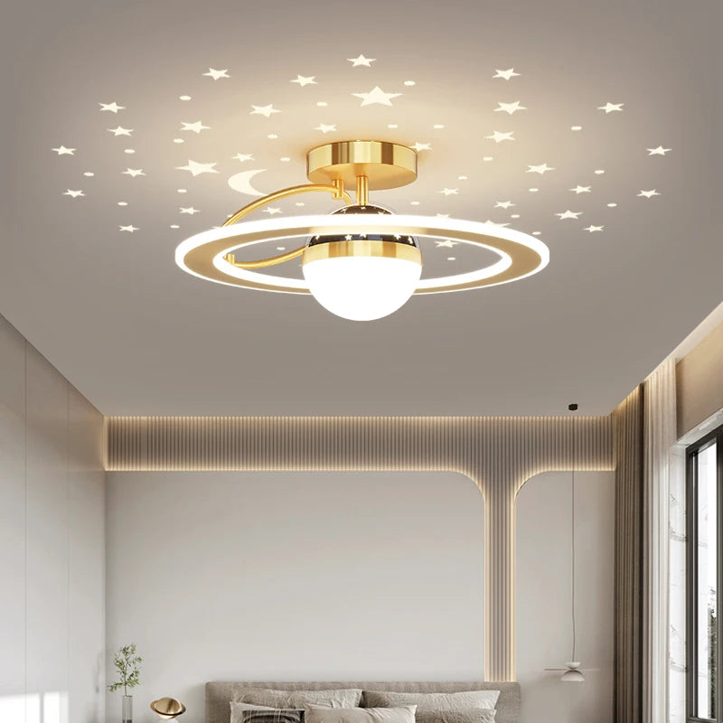 Plafonnier nordique moderne à leds luxe étoile ciel - vue 4 sur 14