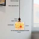 suspension en verre coloré avec fil de bois réglable moderne