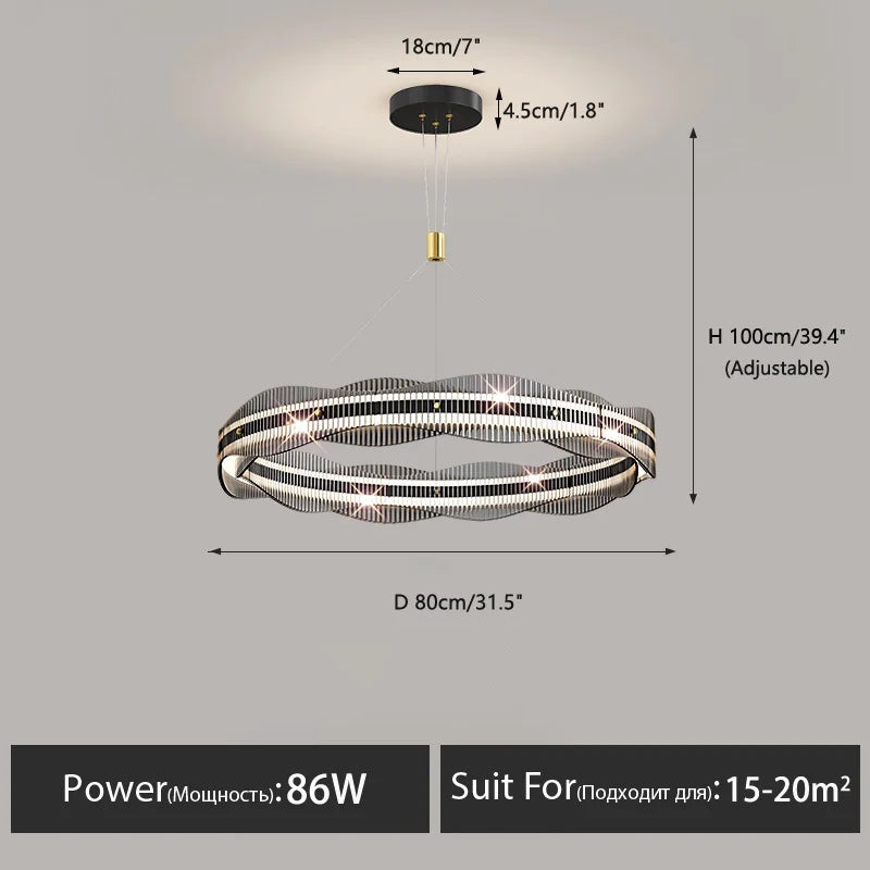 lustre moderne design pour salon et restaurant suspension - vue 10 sur 12