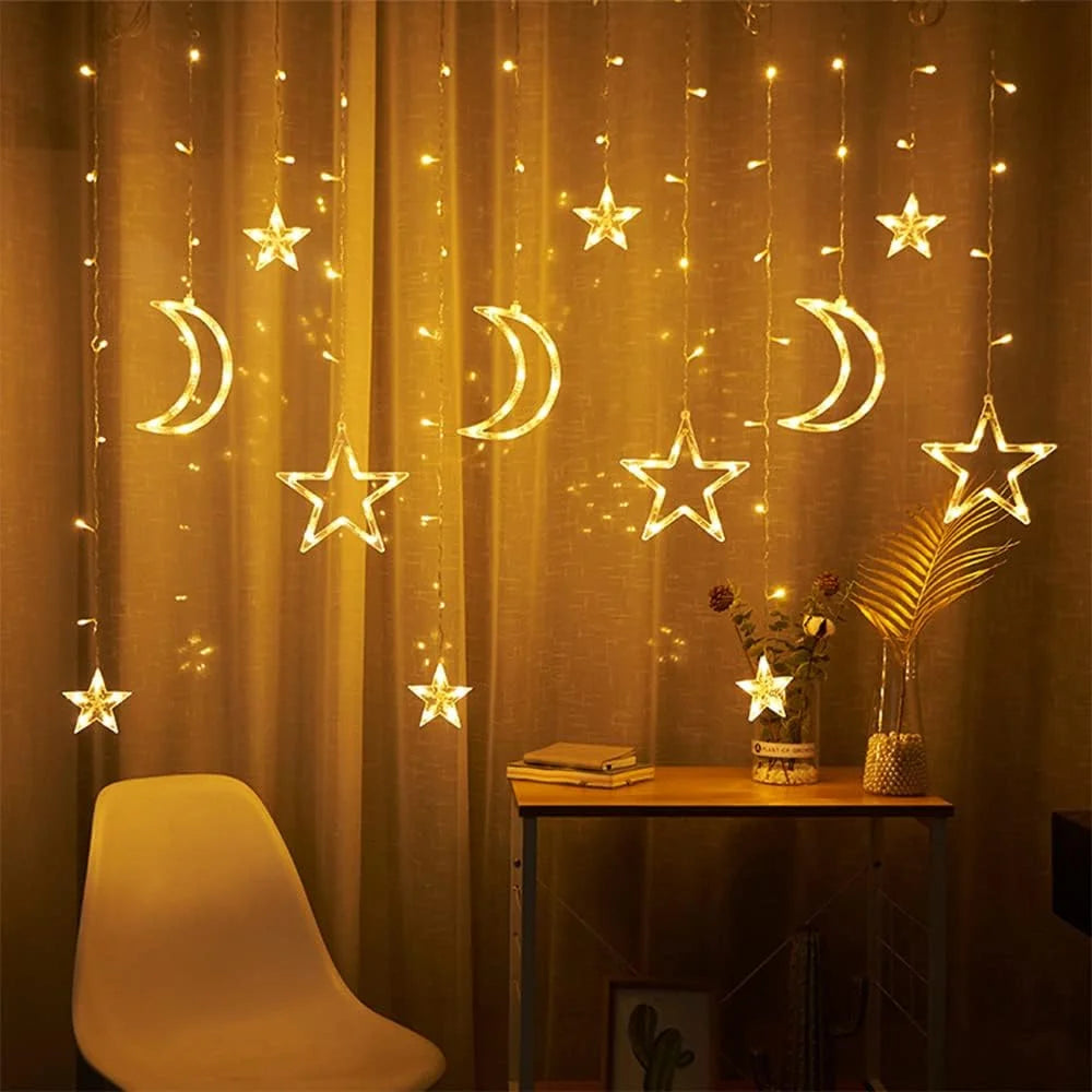 guirlande lumineuse rideau 138 led décorative pour Noël et fêtes - vue 2 sur 7