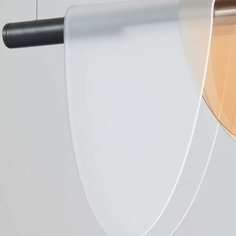 lustre led moderne demi-cercle minimaliste luminaire suspendu - vue 3 sur 12