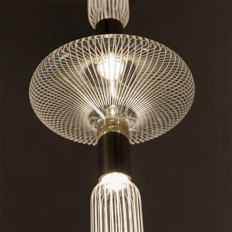 suspension tubes lumineux en verre transparent design nordique réglable - vue 6 sur 20