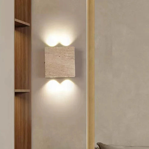 applique murale led en pierre naturelle 3000k lampe d'ambiance - vue 2 sur 8