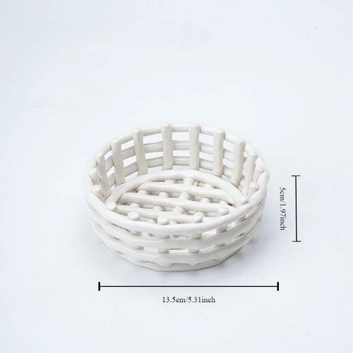 panier de rangement tissé en céramique pour décor et usages variés