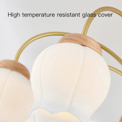 lustre en bois design moderne éclairage led pour chambre enfant - vue 10 sur 12