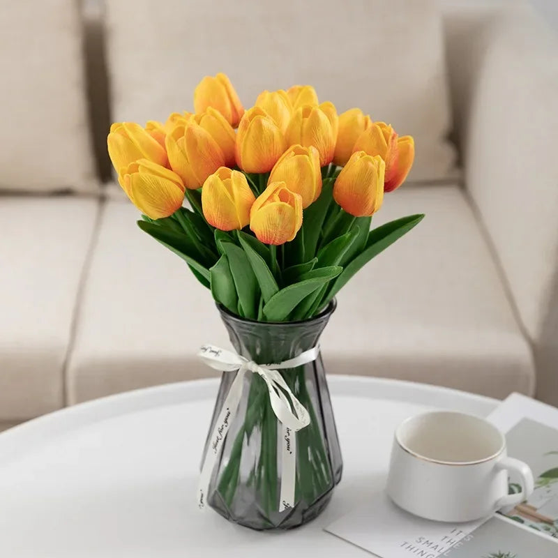 bouquet de tulipes artificielles luxe pour décoration intérieure et mariage - vue 8 sur 17