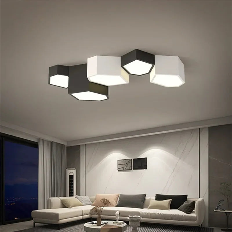 Plafonnier Led cubique irrégulier nordique - vue 4 sur 10