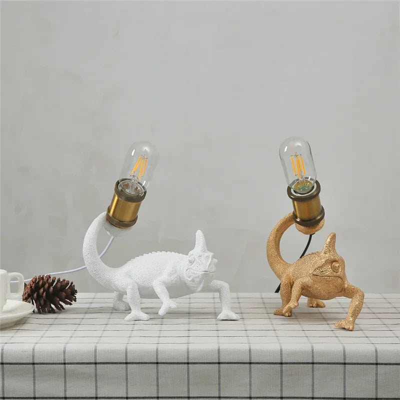 lampe de bureau moderne lézard résine éclairage décoratif pour enfants - vue 5 sur 8