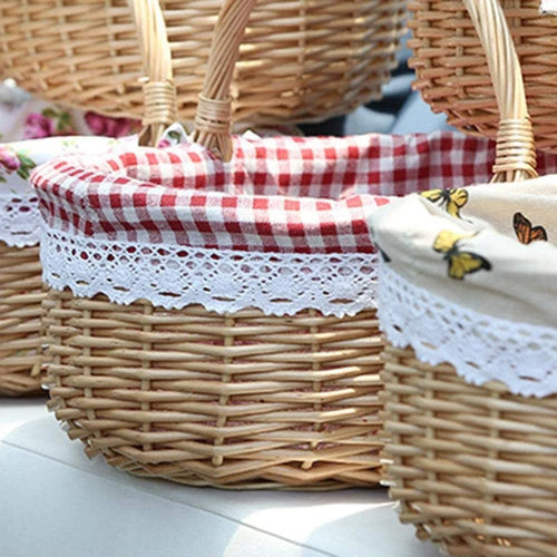 panier en osier ovale pour pique-nique mariage ou cadeau - vue 2 sur 7