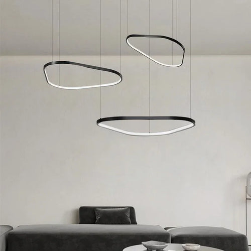 lustre Moderne noir irrégulier Led éclairage salon salle à manger nordique décor à la maison chambre - vue 4 sur 13