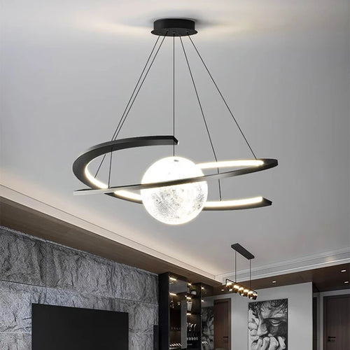 Modern minimalist LED dining room chandelier Nordic personality indoor living room lights, kitchen bar decoration chandelier - vue 4 sur 6