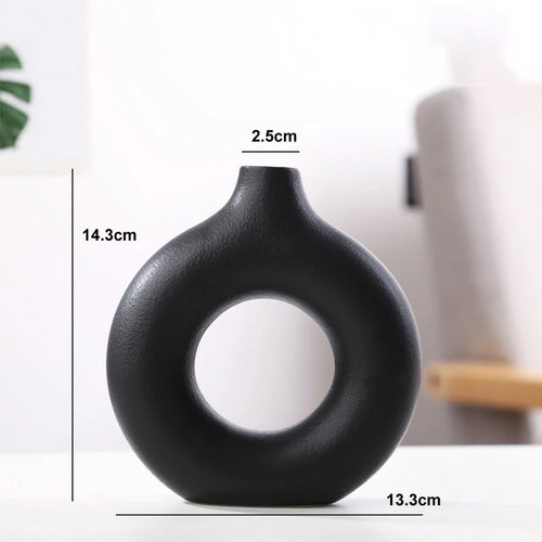 vase circulaire en céramique pour décoration intérieure et fleurs - vue 13 sur 12