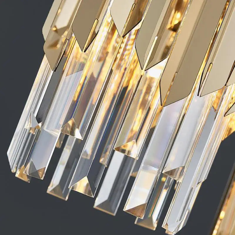 lustre en cristal chromé doré avec éclairage vintage intérieur - vue 10 sur 13
