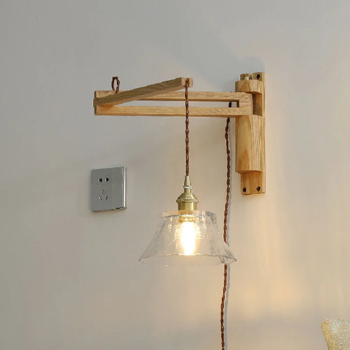applique murale pliable en bois et verre style nordique rétro - vue 4 sur 10