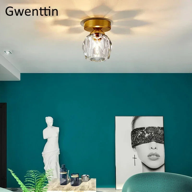 plafonnier moderne en cristal pour décoration intérieure élégante - vue 4 sur 7