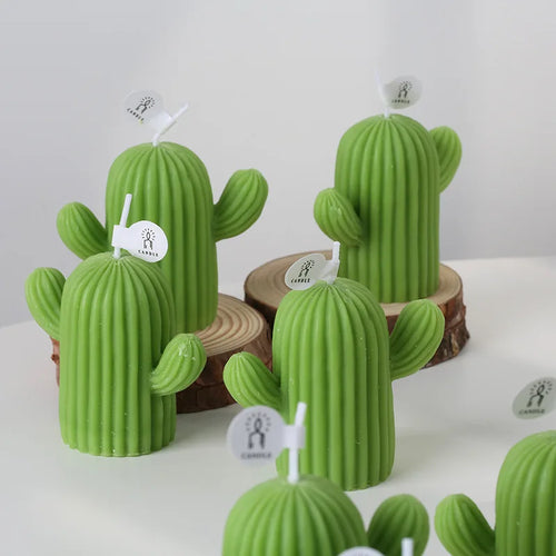 bougies parfumées cactus en cire de soja pour décoration et accessoires photo - vue 5 sur 9