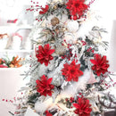 décoration suspendue fleur pailletée pour arbre de noël