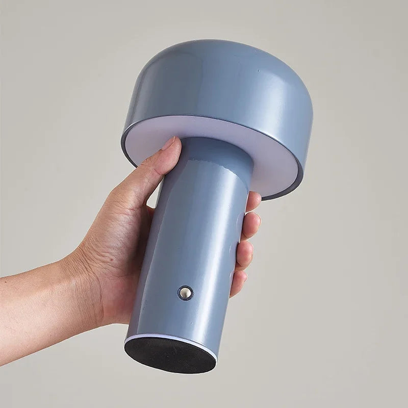 lampe de table champignon sans fil rechargeable variable type c - vue 9 sur 11